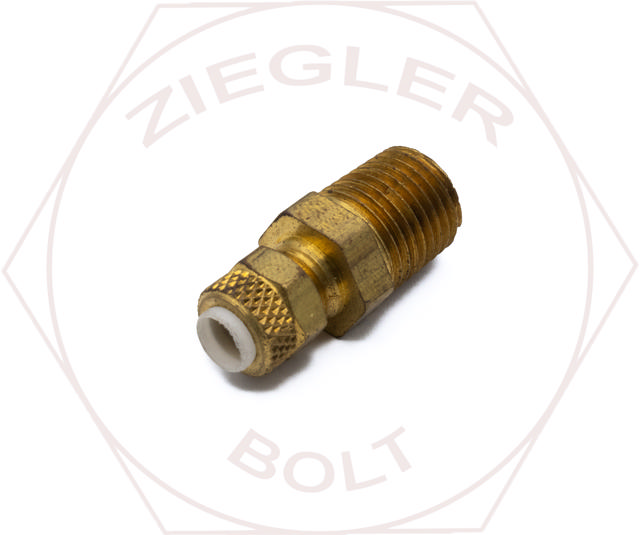 1/4 X 1/4 POLYTUBE MALE CONNECTOR BRASS