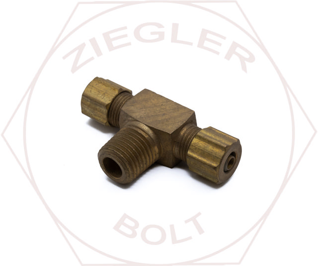 1/4 TUBE X 1/4 PIPE POLYTUBE MALE RUN TEE BRASS