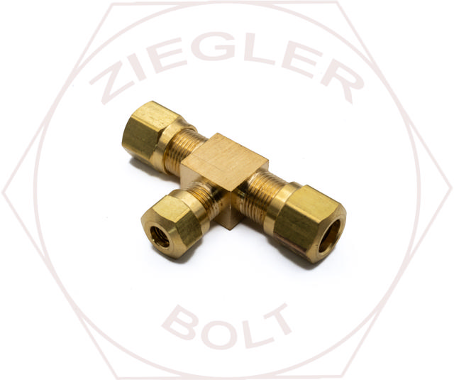 1/4T X 3/8T X 3/8 AIR BRAKE TEE BRASS