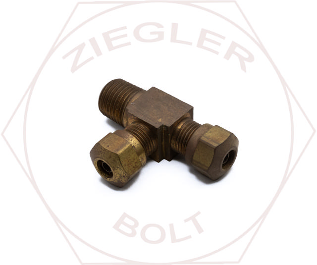 1/4T X 1/4T X 1/4 AIR BRAKE MALE RUN TEES BRASS