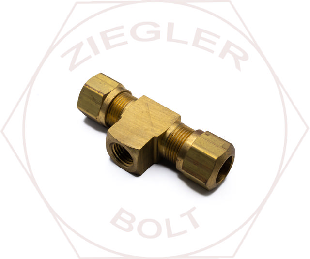 1/2T X 1/2T X1/4 AIR BRAKE FEMALE BRANCH TEE BRASS