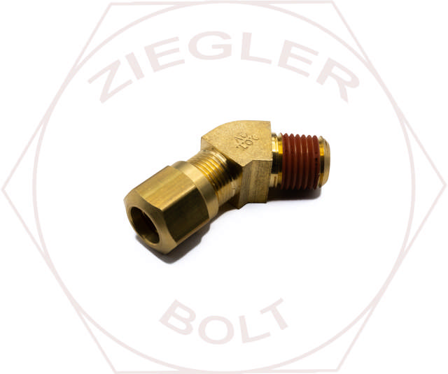 3/8 X 1/4 DOT AIR BRAKE 45° MALE ELBOW BRASS