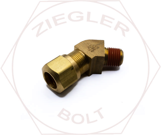 1/2 X 1/4 DOT AIR BRAKE 45° MALE ELBOW BRASS