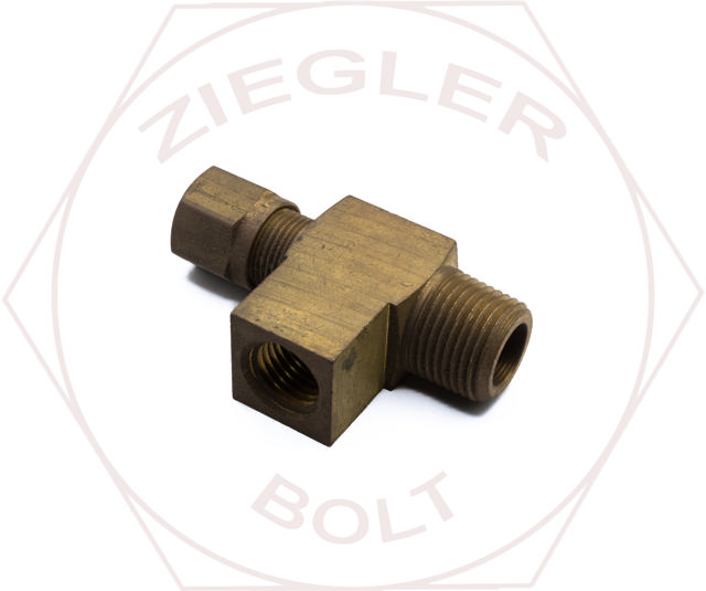 3/8T X 3/8T X 1/4 AIR BRAKE FEMALE TEE BRASS