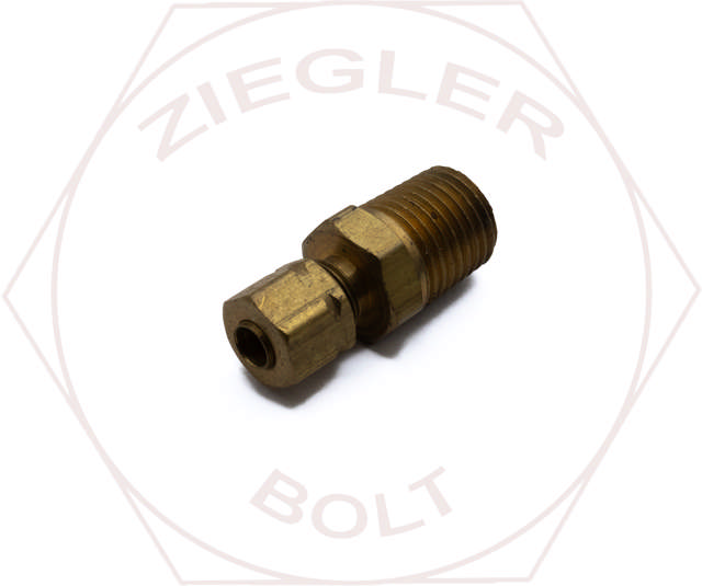3/16 X 1/4 CAPT SLEEVE COMP MALE CONNECTOR BRASS