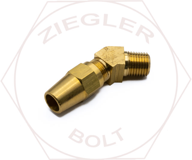 3/8T X 1/4NPT WEATHERHEAD 45° MALE ELBOW BRASS