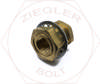 3/8 X 1.31 PIPE THRD BULKHEAD COUPLING BRASS