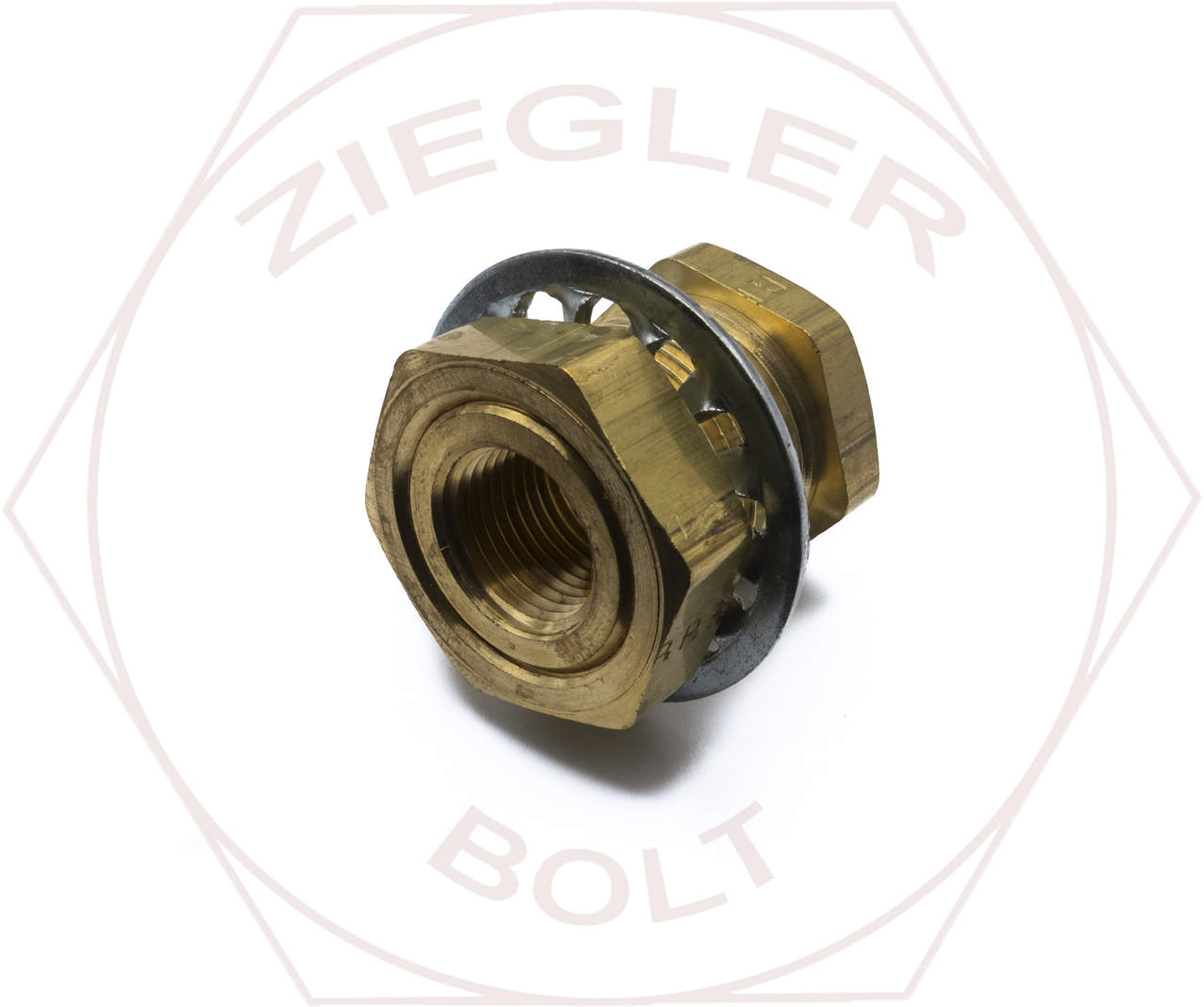 3/8 X 1.31 PIPE THRD BULKHEAD COUPLING BRASS