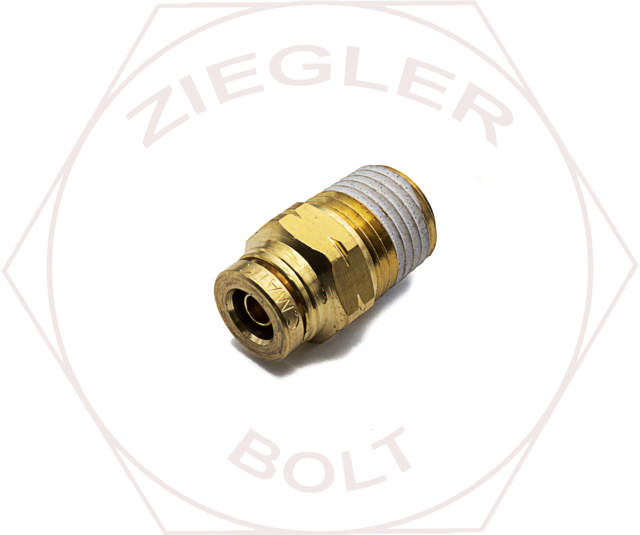1/4T X 1/4 DOT PUSH-IN MALE CONNECTOR BRASS