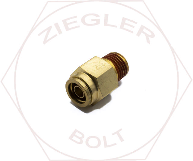 3/8T X 1/4 DOT PUSH-IN MALE CONNECTOR BRASS