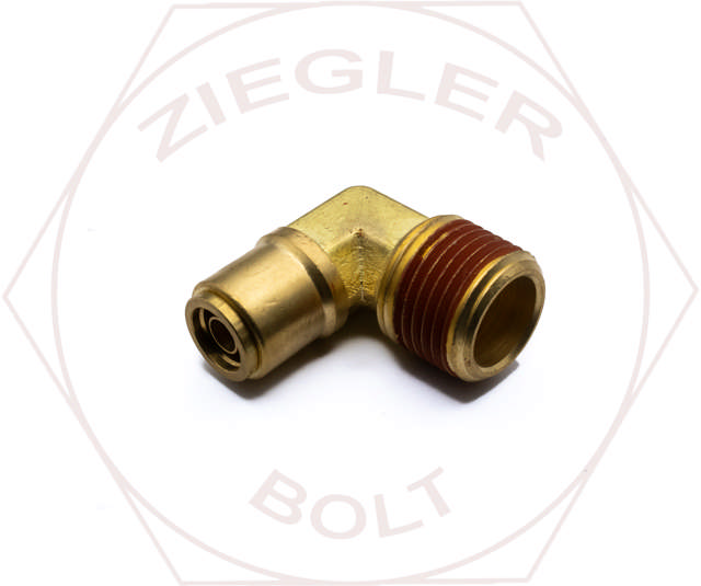 3/8T X 1/2 PUSH-IN 90° MALE ELBOW BRASS