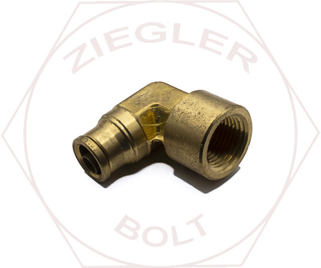 3/8T X 3/8P DOT PUSH-IN 90° FEMALE ELBOW BRASS