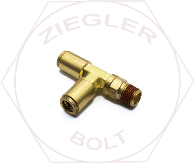 1/4T X 1/8 PUSH-IN MALE RUN TEE SWIVEL BRASS