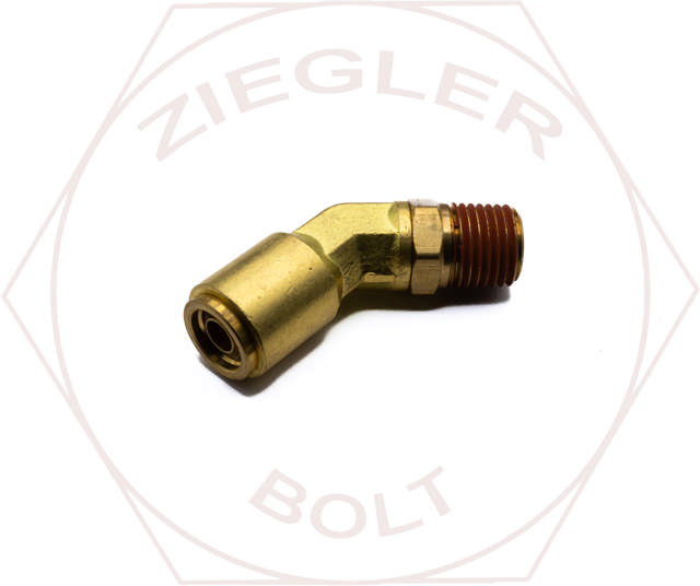 3/8T X 1/4 PUSH-IN 45° MALE ELBOW BRASS