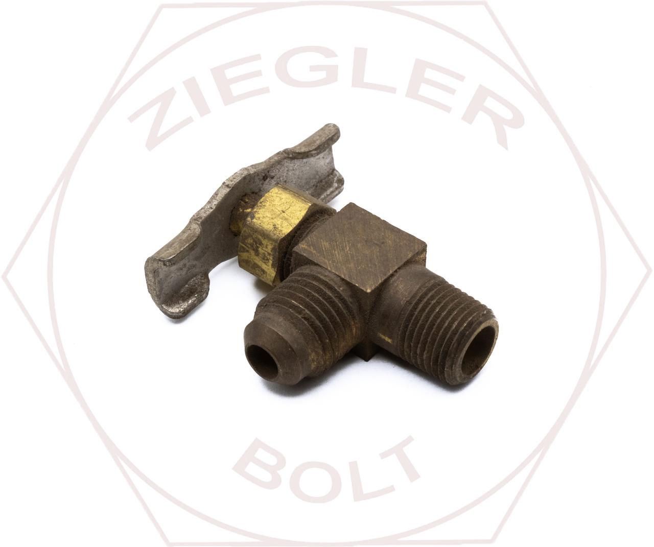 1/4T X 1/8P SAE ANGLE SHUT-OFF VALVE BRASS