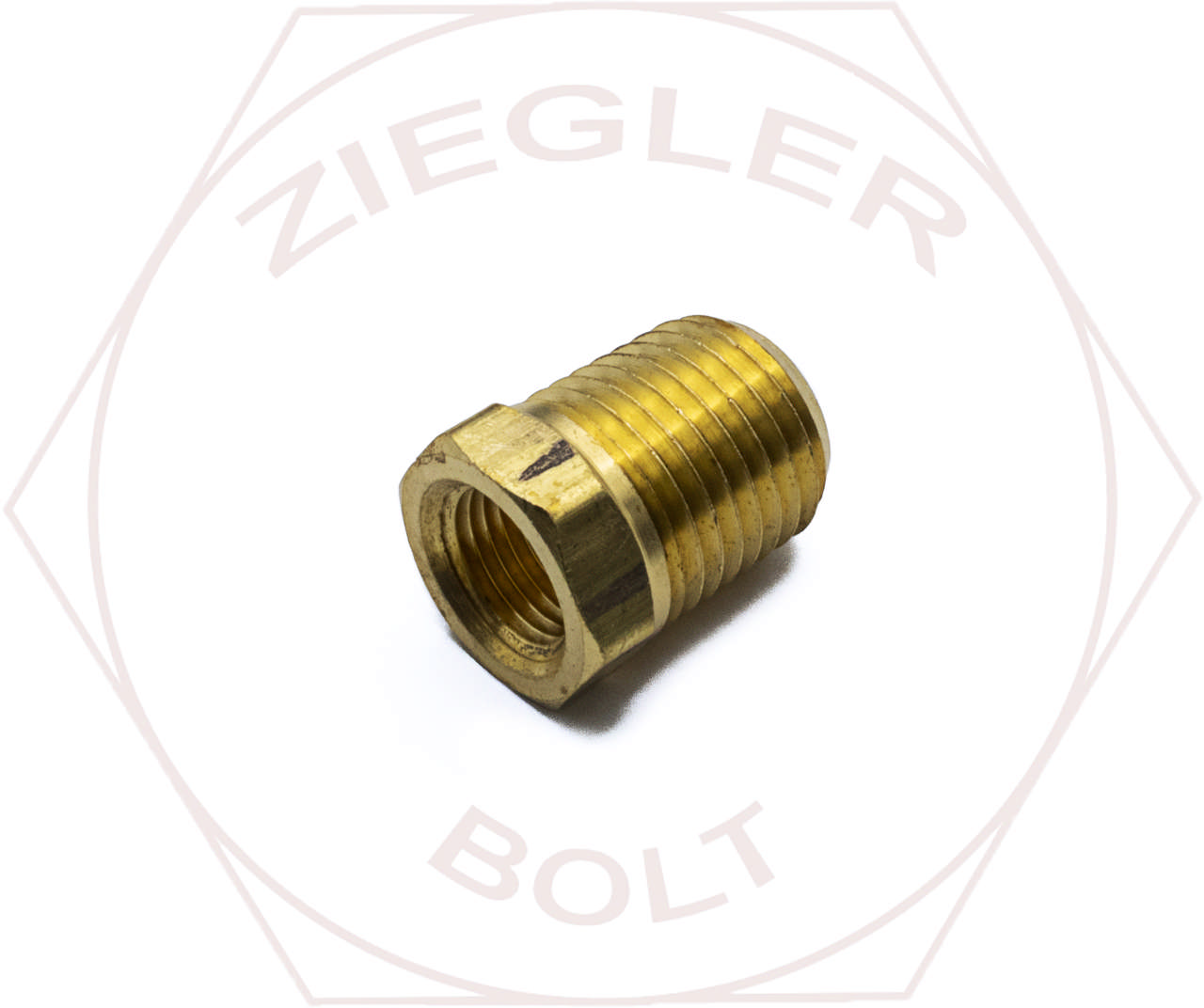 1/4M X 1/8F HEX PIPE REDUCER BUSHING BRASS