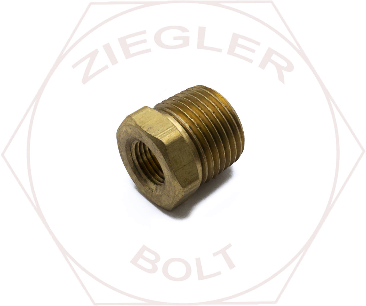 3/8M X 1/8F HEX PIPE REDUCER BUSHING BRASS