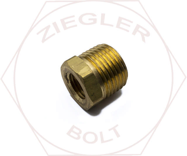 1/2M X 1/4F HEX PIPE REDUCER BUSHING BRASS