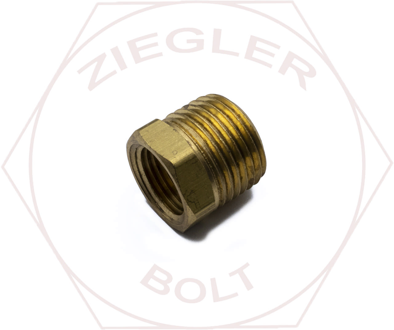 1/2M X 3/8F HEX PIPE REDUCER BUSHING BRASS