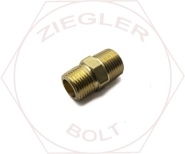 3/8 NPT HEX PIPE NIPPLES BRASS
