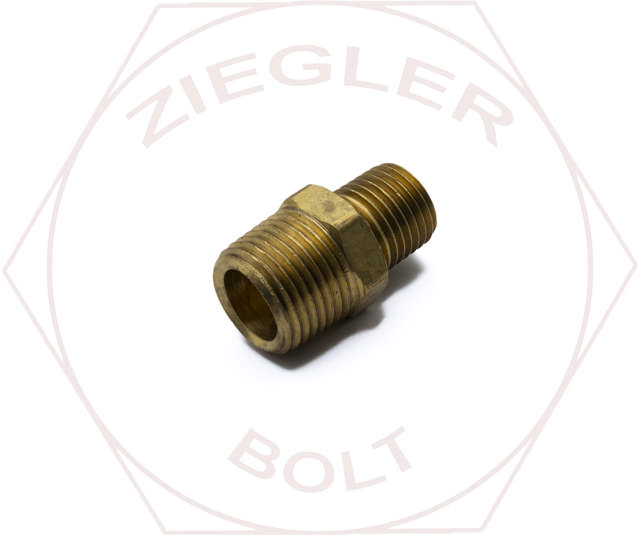 3/8 X 1/4 NPT HEX PIPE NIPPLES BRASS
