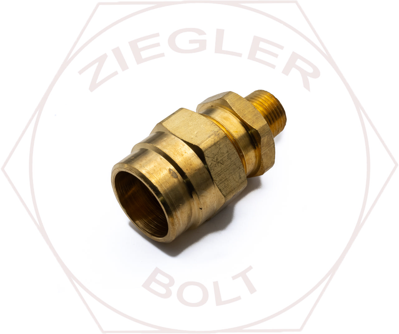 (023907) 3/8H X 3/8-16 CONNECTOR WITH SPRING GUARD