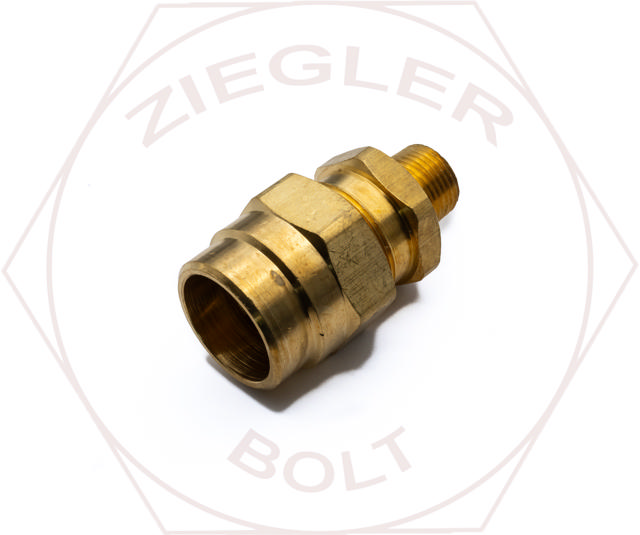 (023907) 3/8H X 3/8-16 CONNECTOR WITH SPRING GUARD