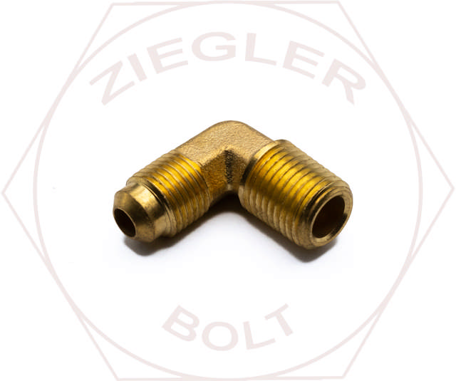 5/16T X 1/4 45° FLARE 90° MALE ELBOW BRASS