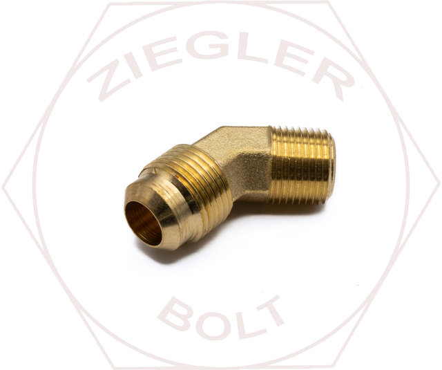 1/2T X 3/8 45° FLARE 45° MALE ELBOW BRASS