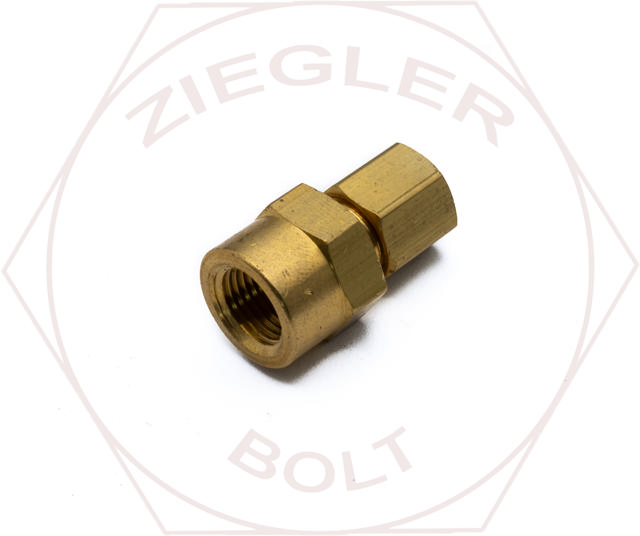 3/16T X 1/8P COMPRESSION FEMALE CONNECTOR BRASS