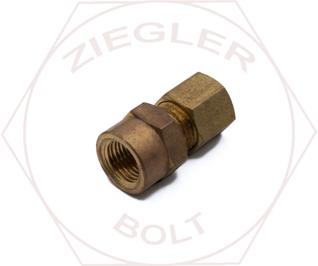 1/4T X 1/8P COMPRESSION FEMALE CONNECTOR BRASS