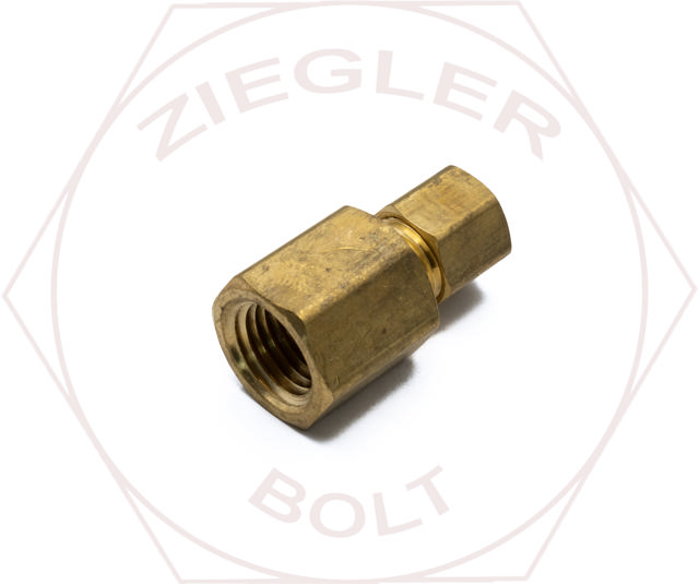 1/4T X 1/4P COMPRESSION FEMALE CONNECTOR BRASS