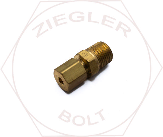 1/8T X 1/8P COMPRESSION MALE CONNECTOR BRASS