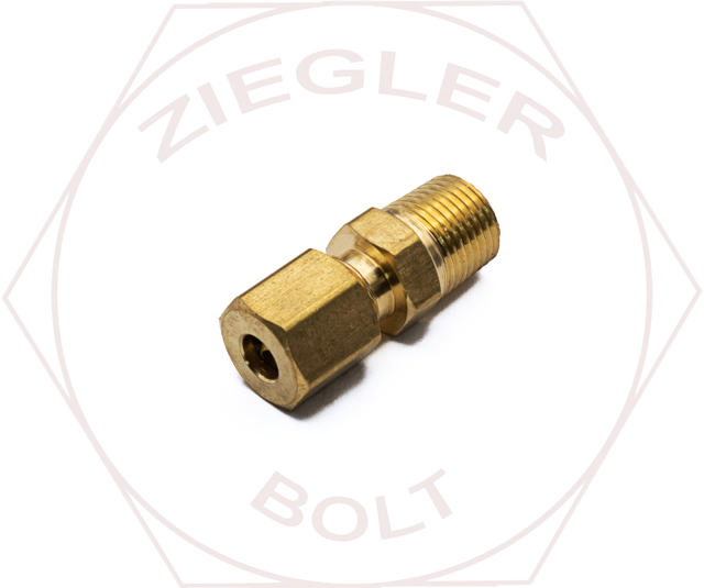 3/16T X 1/8P COMPRESSION MALE CONNECTOR BRASS