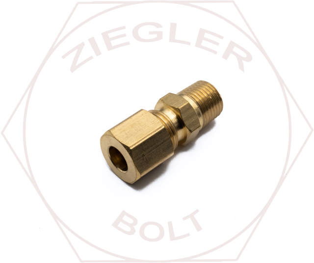 1/4T X 1/8P COMPRESSION MALE CONNECTOR BRASS