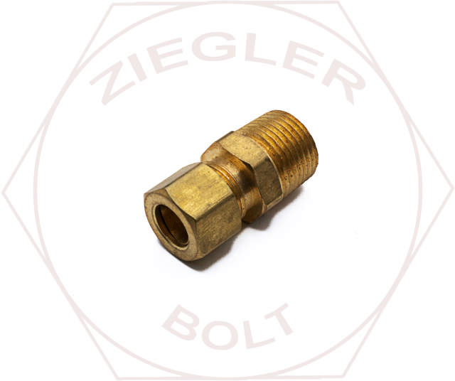 3/8T X 3/8P COMPRESSION MALE CONNECTOR BRASS