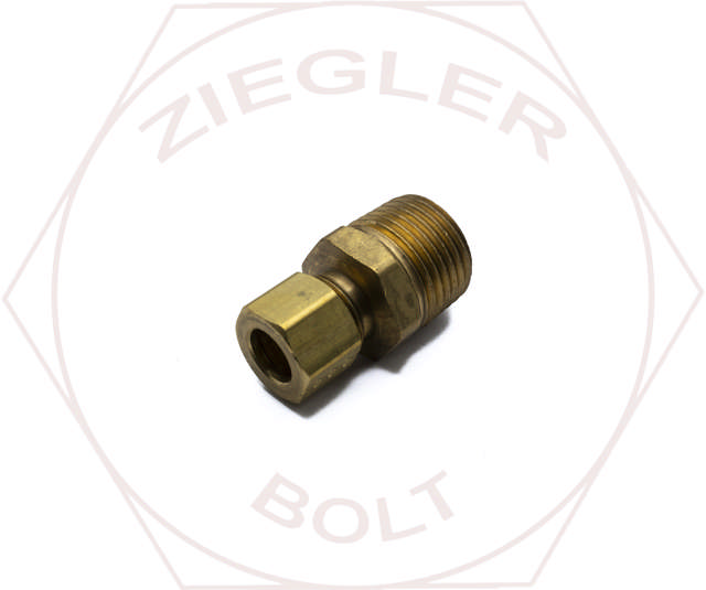 3/8T X 1/2P COMPRESSION MALE CONNECTOR BRASS