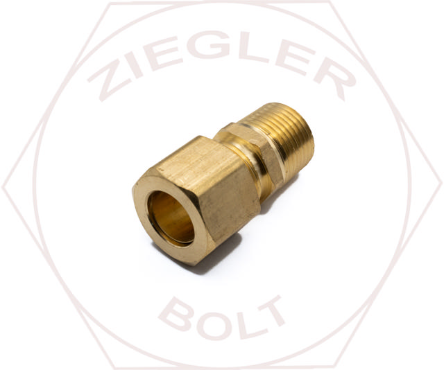 1/2T X 3/8P COMPRESSION MALE CONNECTOR BRASS