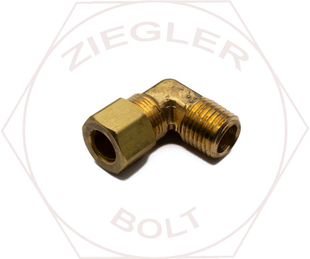 3/8T X 1/4P COMPRESSION MALE ELBOWS BRASS