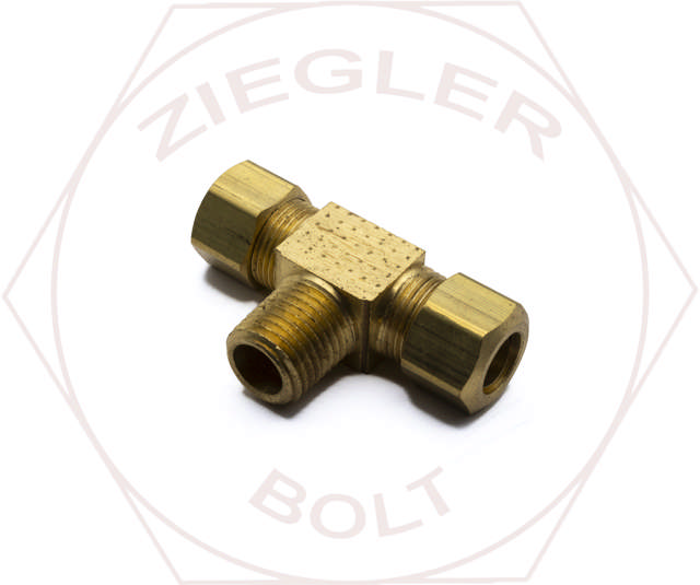 3/8T X 1/4P COMPRESSION MALE BRANCH TEE BRASS