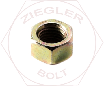 Picture of 9/16-18 HEX FINISH NUT FINE THRD GR 8 ZINC/YELLOW
